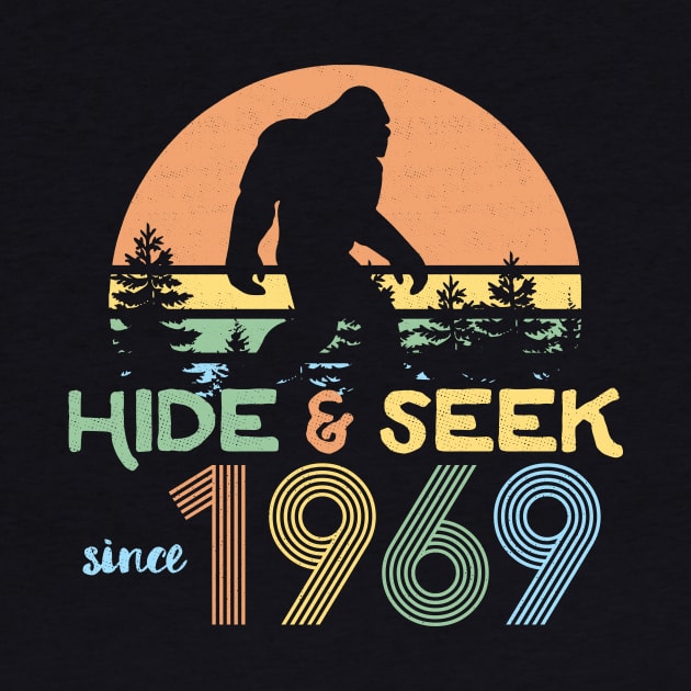 Vintage Bigfoot Hide and Seek Since 1969 50th Birthday Gift by Xeire